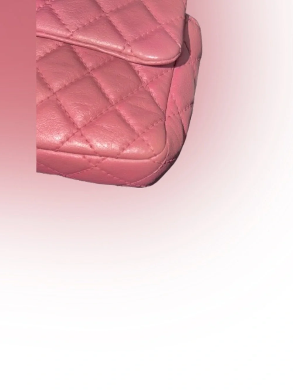 CHANEL Pink Quilted Lambskin Mini Flap Shoulder Bag with Silver Chain